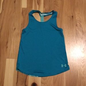 Blue and teal Under Armor tank top.